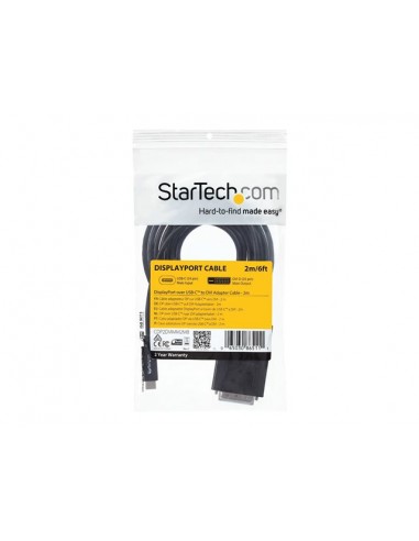 Cable usb tipo c a dvi - d startech 2m - macho - macho - negro