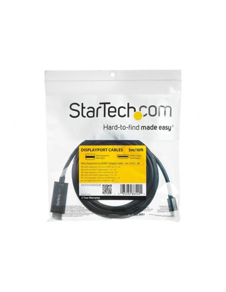 Cable mini dp a hdmi startech 3m - macho - macho - negro Cable mini dp a hdmi startech 3m - macho - macho - negro