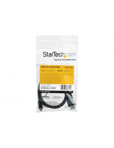 Cable usb tipo c a displayport 1m - macho - macho - negro