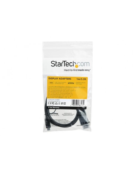 Cable usb tipo c a displayport 1m - macho - macho - negro