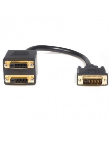 Splitter dvi - d startech 0.3m - macho - hembra - negro