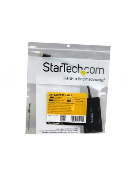 Adaptador mini dp a vga - dvi - d - hdmi startech 0.27m - macho - hembra - negro