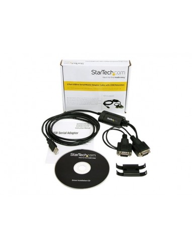 Cable 2x db9 a usb tipo a startech 1.8m - macho - macho - negro