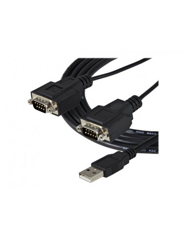 Cable 2x db9 a usb tipo a startech 1.8m - macho - macho - negro