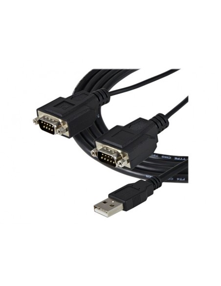 Cable 2x db9 a usb tipo a startech 1.8m - macho - macho - negro