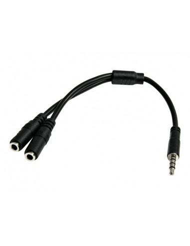Cable mini jack 3.5mm startech 0.2m - hembra - macho - negro
