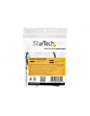 Cable mini jack 3.5mm startech 0.2m - hembra - macho - negro