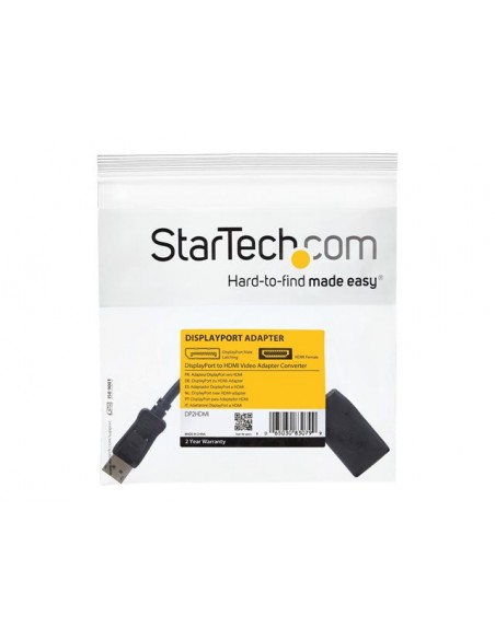 Adaptador displayport a hdmi startech 0.24m - macho - hembra - negro Adaptador displayport a hdmi startech 0.24m - macho - hembra - negro