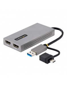 Adaptador usb 3.0 - usb tipo c a 2x hdmi startech macho - hembra - gris