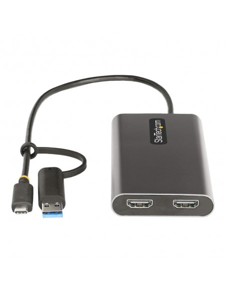 Adaptador usb tipo c - usb tipo a a 2x hdmi startech 0.3m - macho - hembra - gris
