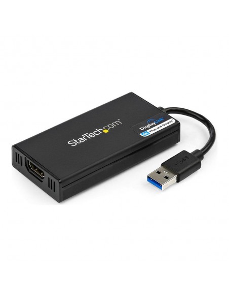 Adaptador usb 3.0 a hdmi 4k startech 0.2m - macho - hembra - negro