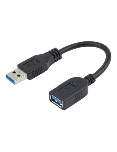 Cable usb 3.0 startech 0.15m - macho - hembra - negro