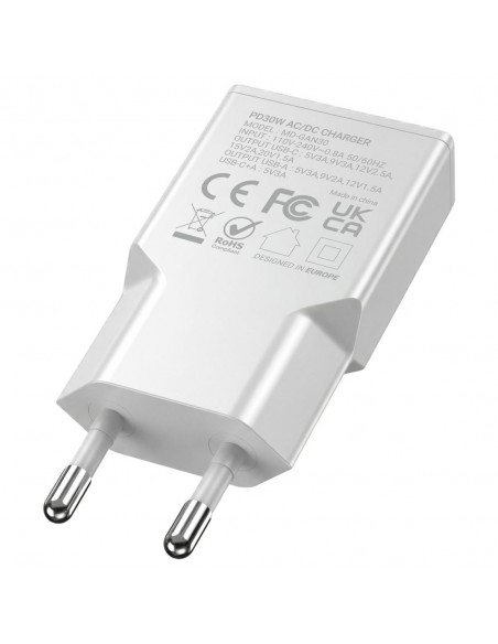 Cargador de pared mars gaming md - gan30w 30w 1x usb tipo c 1 x usb tipo a blanco Cargador de pared mars gaming md - gan30w 30w 1x usb tipo c 1 x usb tipo a blanco