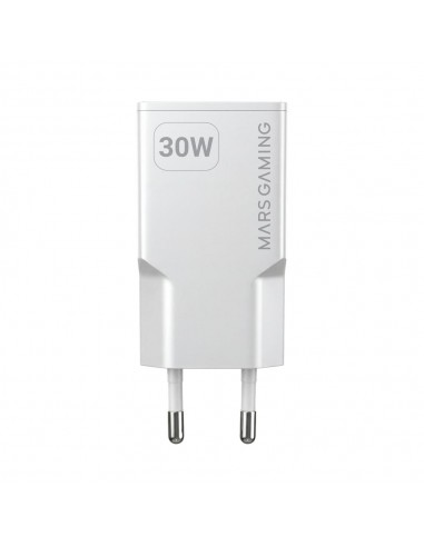 Cargador de pared mars gaming md - gan30w 30w 1x usb tipo c 1 x usb tipo a blanco