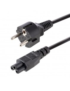 Cable schuko a iec c5 startech 3m - macho - hembra - negro