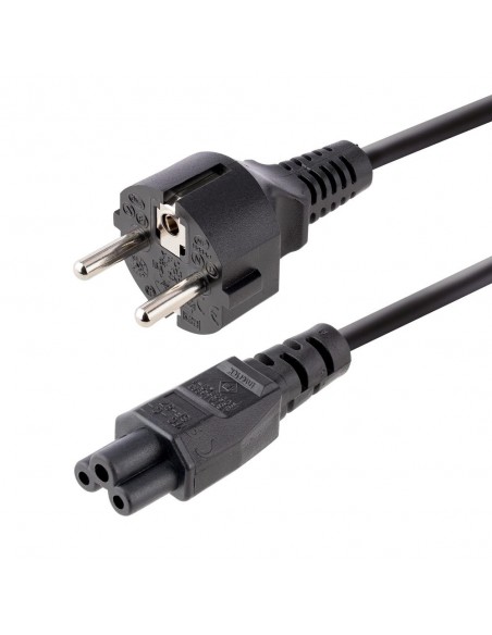 Cable schuko a iec c5 startech 3m - macho - hembra - negro
