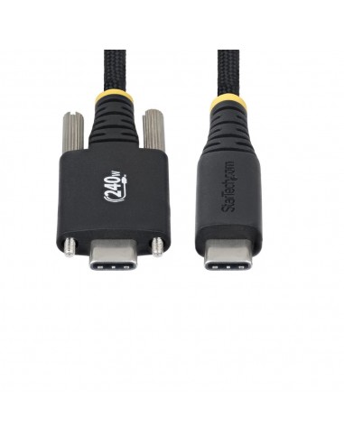 Cable usb tipo c a usb tipo c con fijacion por tornillo startech 2m - macho - macho - negro