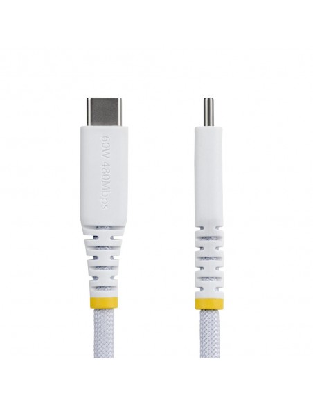 Cable usb tipo c startech 2m - macho - macho - blanco trenzado