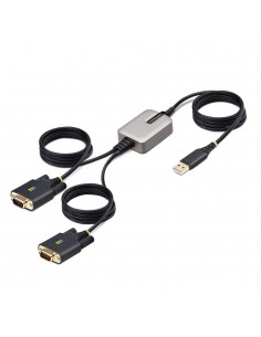Cable usb tipo a a 2x rs232 db9 startech 4m - macho - macho