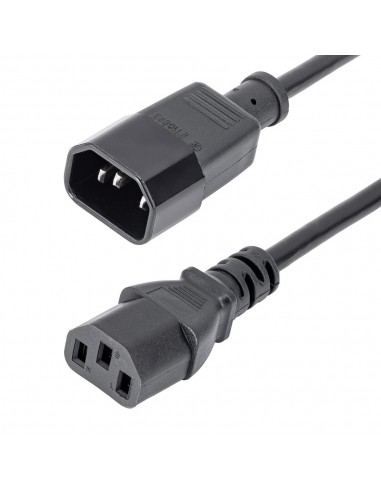 Cable iec c14 a iec c13 startech 1m - macho - hembra - negro