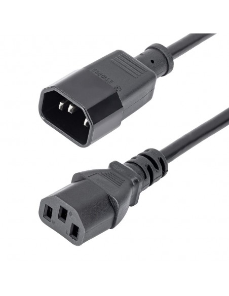 Cable iec c14 a iec c13 startech 1m - macho - hembra - negro
