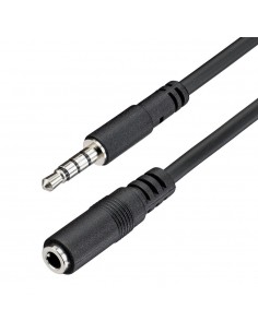 Cable mini jack 3.5mm startech 1m - macho - hembra - negro