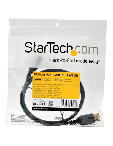 Cable displayport startech 1m - macho - macho - negro
