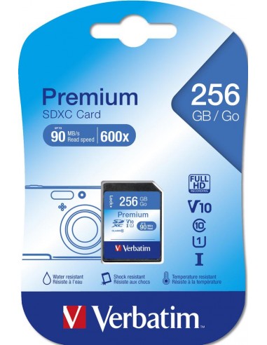 Tarjeta memorio sdxc verbatim premium 256gb c10