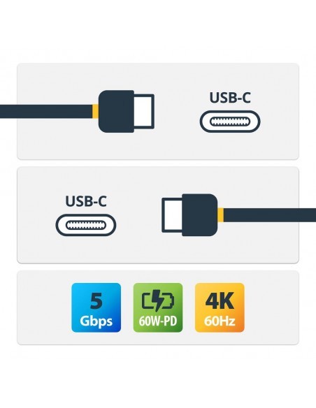 Cable usb tipo c startech 1m - macho - macho - negro Cable usb tipo c startech 1m - macho - macho - negro