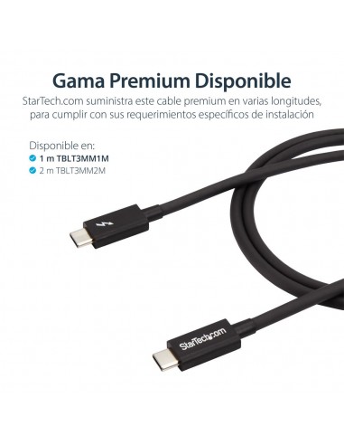 Cable usb tipo c startech 1m - macho - macho - negro