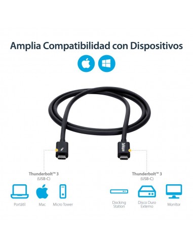 Cable usb tipo c startech 1m - macho - macho - negro