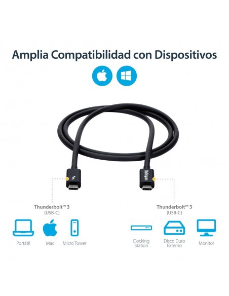 Cable usb tipo c startech 1m - macho - macho - negro Cable usb tipo c startech 1m - macho - macho - negro
