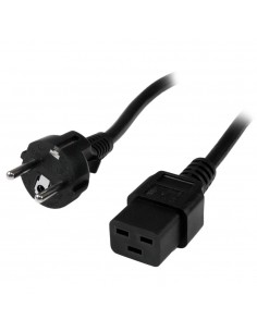 Cable schuko a c19 startech 2m - macho - hembra - negro