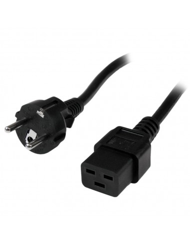 Cable schuko a c19 startech 2m - macho - hembra - negro