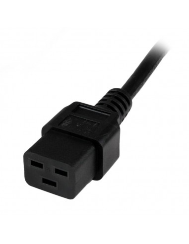 Cable schuko a c19 startech 2m - macho - hembra - negro