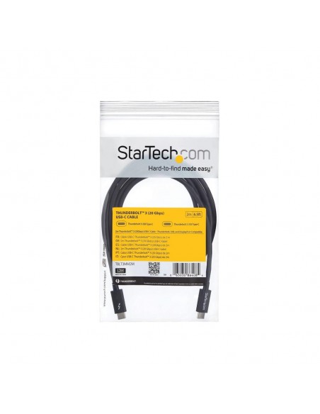 Cable usb tipo c startech 2m - macho - macho - negro Cable usb tipo c startech 2m - macho - macho - negro