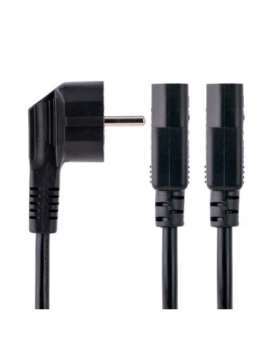Cable schuko a 2x c13 startech 2m - macho - hembra - negro