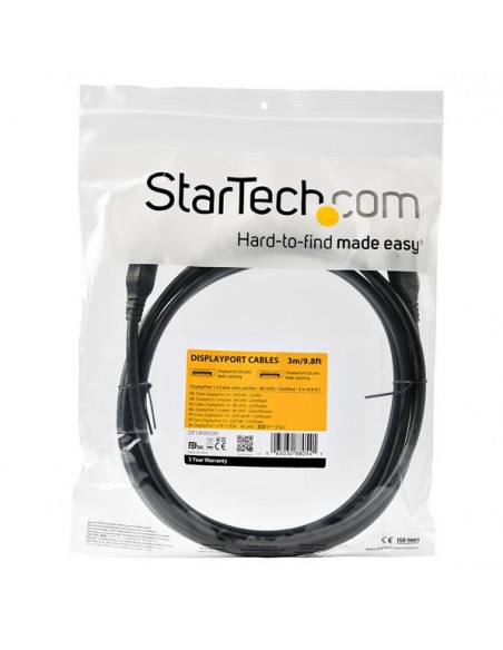 Cable displayport 8k startech 3m - macho - macho - negro