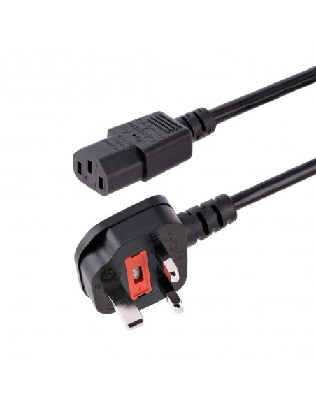 Cable bs1363 a c13 startech 3m - macho - hembra - negro