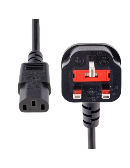 Cable bs1363 a c13 startech 3m - macho - hembra - negro Cable bs1363 a c13 startech 3m - macho - hembra - negro