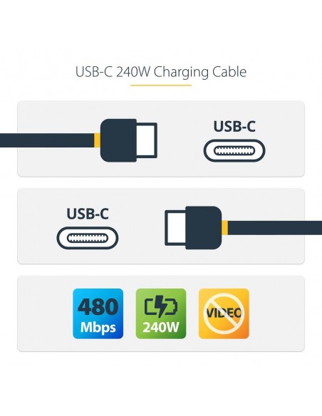 Cable usb tipo c startech 3m - macho - macho - negro Cable usb tipo c startech 3m - macho - macho - negro