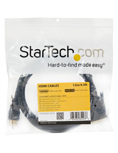 Cable hdmi a dvi - d startech 1.5m - macho - macho - negro