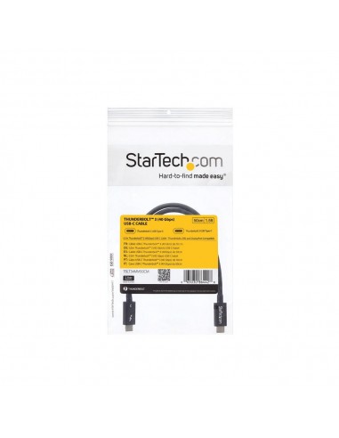Cable usb tipo c startech 0.5m - macho - macho - negro