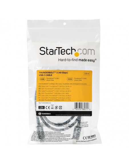 Cable usb tipo c startech 0.8m - macho - macho - negro Cable usb tipo c startech 0.8m - macho - macho - negro