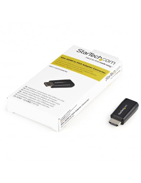 Adaptador hdmi a vga startech macho - hembra - negro Adaptador hdmi a vga startech macho - hembra - negro