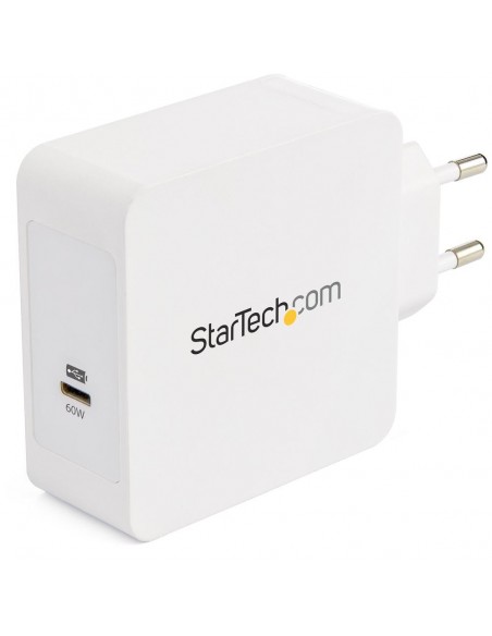 Cargador pared startech wch1ceu 60w 1x usb tipo c blanco + cable usb tipo c 2m Cargador pared startech wch1ceu 60w 1x usb tipo c blanco + cable usb tipo c 2m