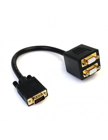 Cable vga startech 0.3m - macho - hembra - negro
