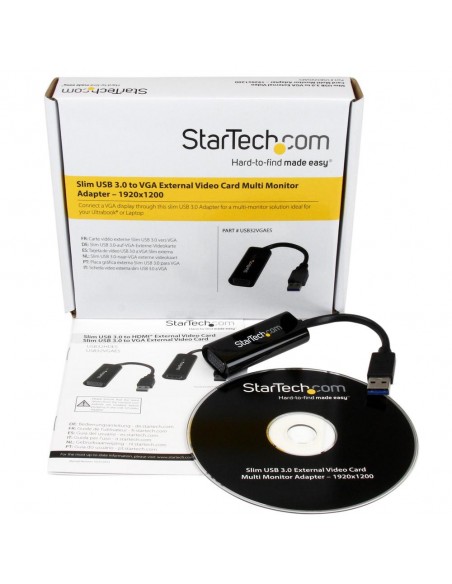 Adaptador usb tipo a a vga startech macho - hembra - negro Adaptador usb tipo a a vga startech macho - hembra - negro