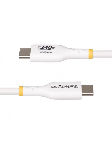 Cable usb tipo c startech 1m - macho - macho - blanco