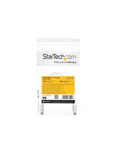Cable usb tipo c startech 0.5m - macho - macho - blanco